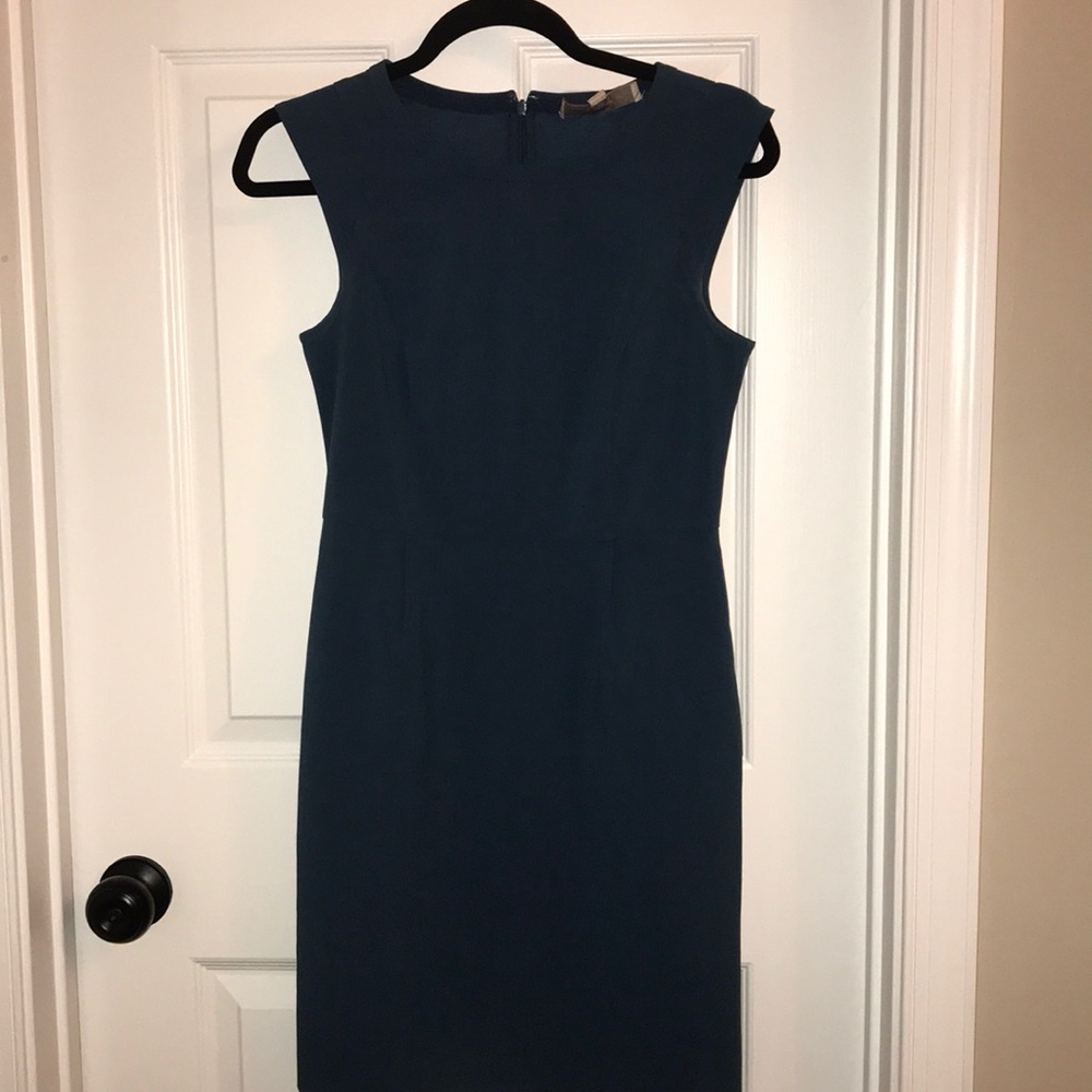 Teal cap sleeved dress